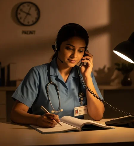 female nurse at home